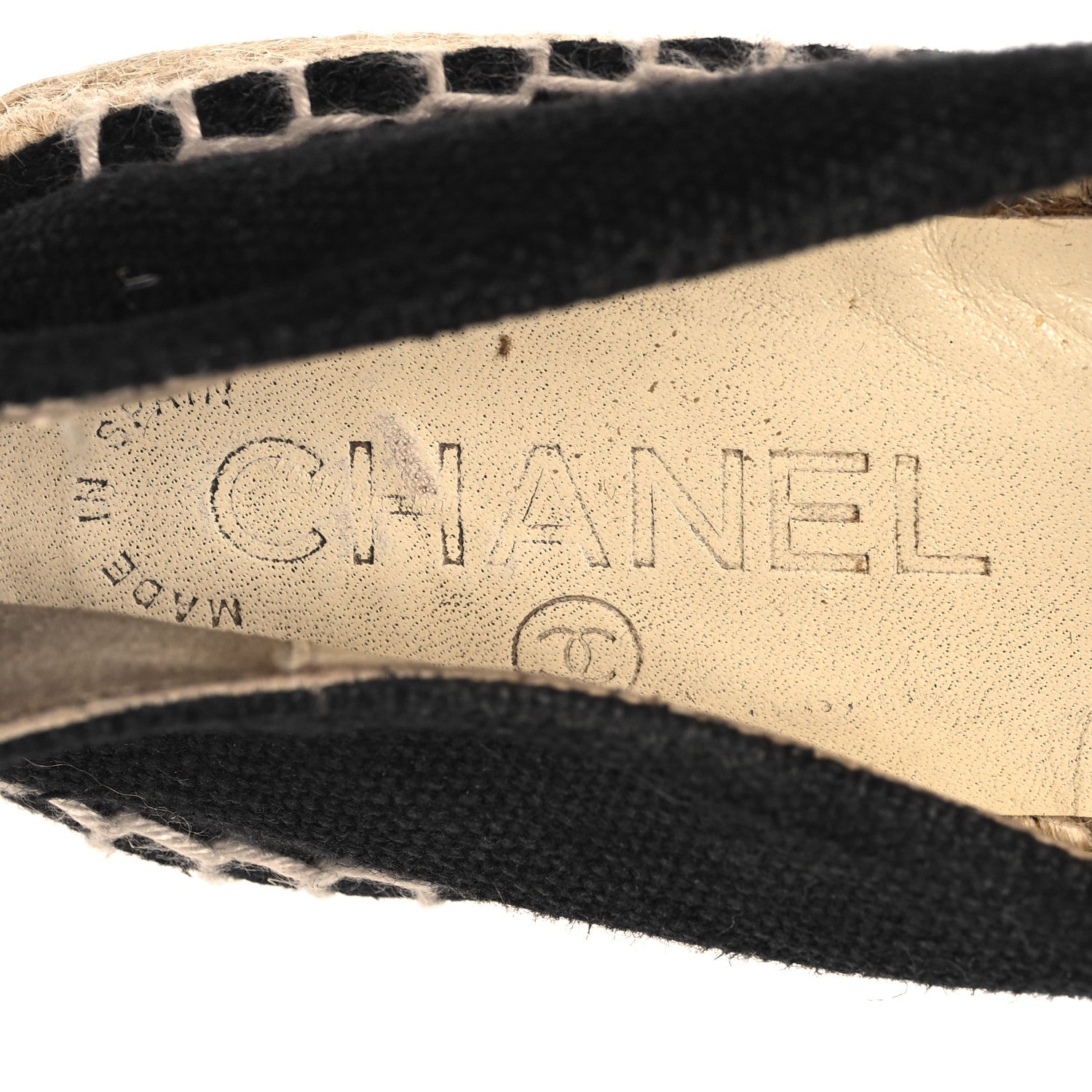 Chanel Denim Toile CC Espadrilles 37 Black 9 of 11