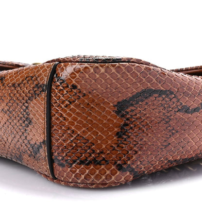 Gucci Snakeskin Matelasse Small GG Marmont Shoulder Bag Brown 9 of 18