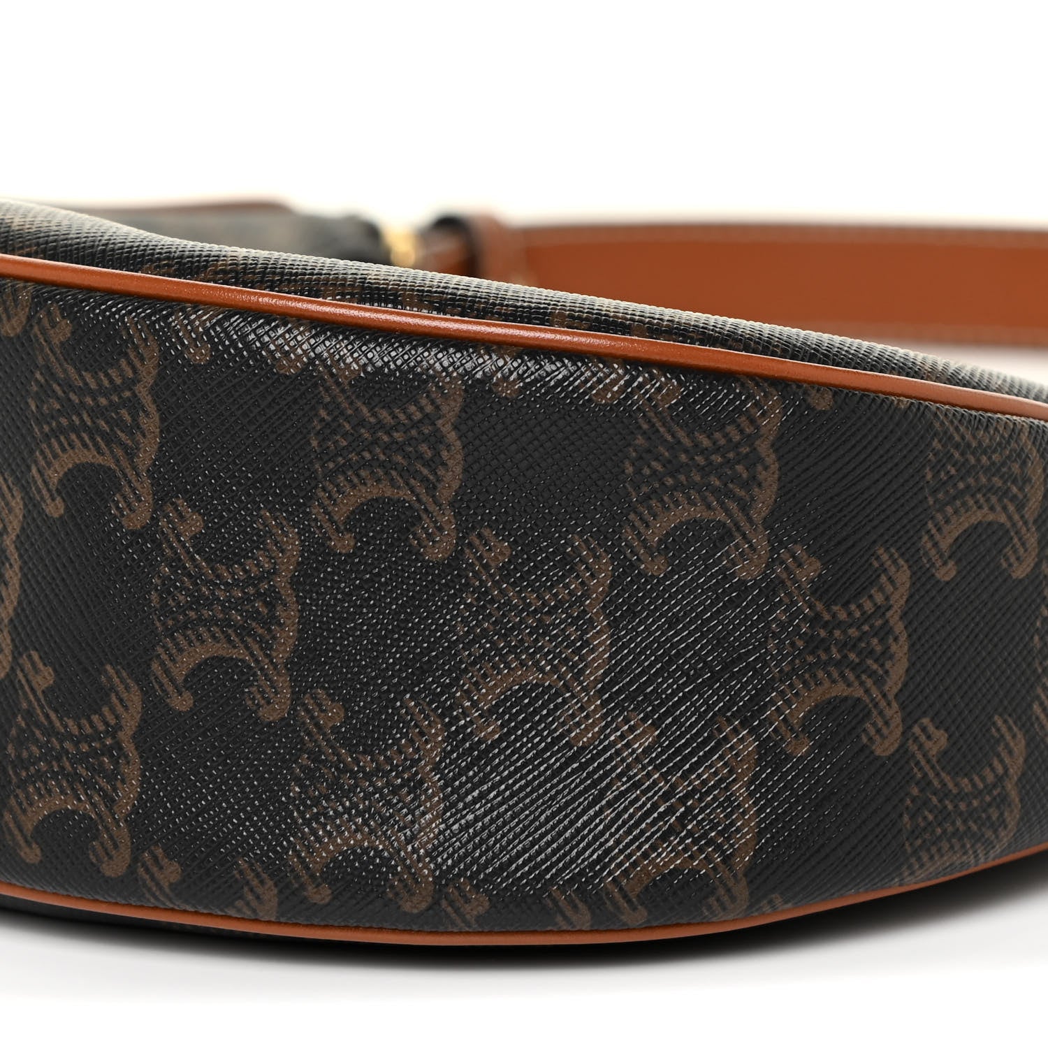 Celine Triomphe Canvas Calfskin Ava Shoulder Bag Tan 9 of 12