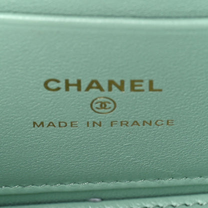 Chanel Lambskin Quilted Small Top Handle Vanity Case With Chain Light Green Light Green 6 of 10