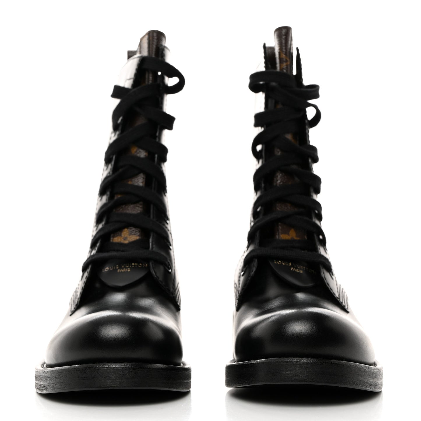 Calfskin Monogram Metropolis Flat Ranger Boots 38.5 Black