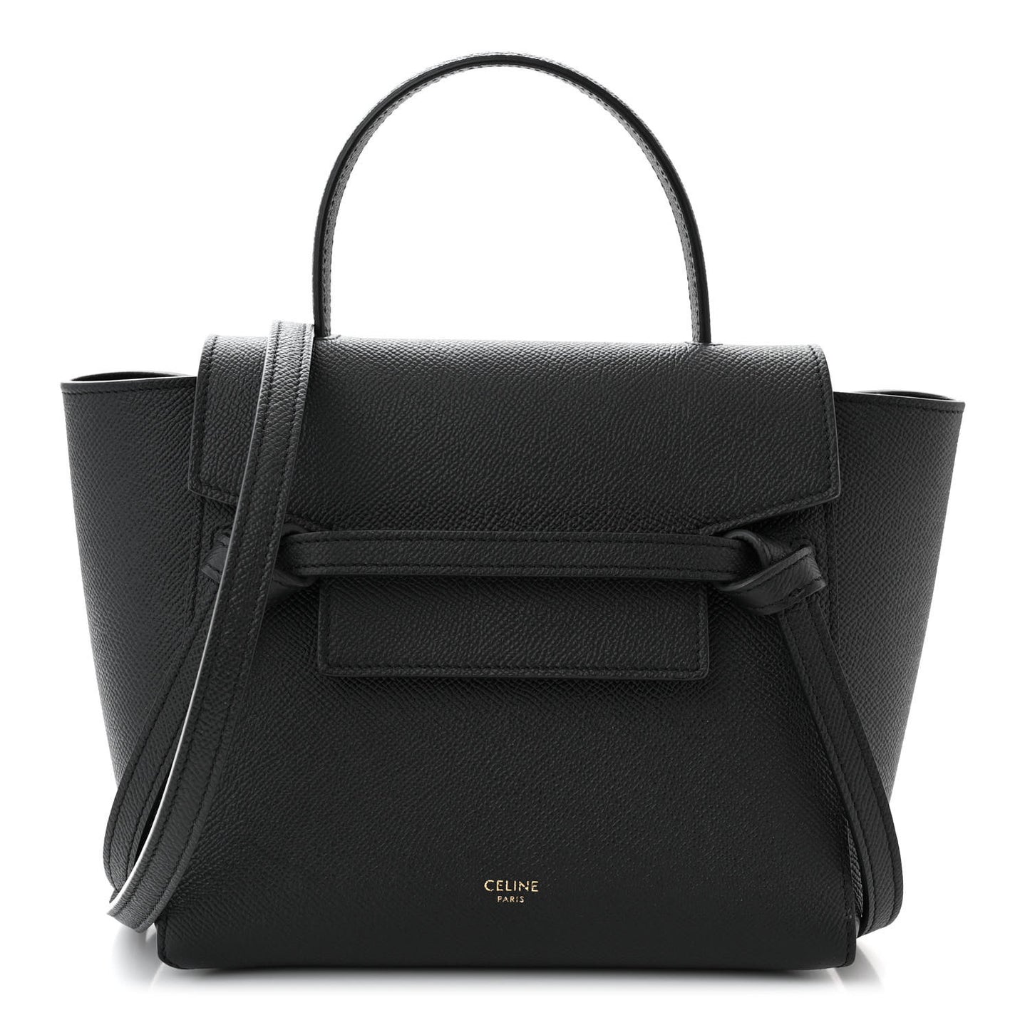 Grained Calfskin Nano Belt Bag Black