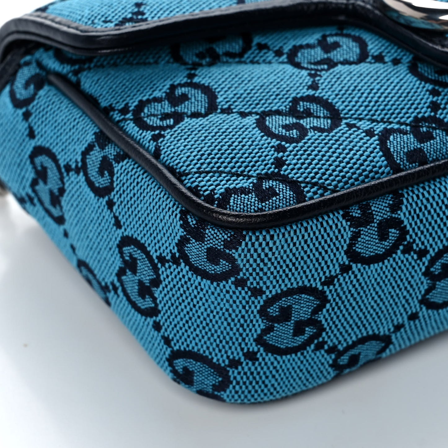 Monogram Multicolor Matelasse Diagonal Super Mini GG Marmont Shoulder Bag Light Blue
