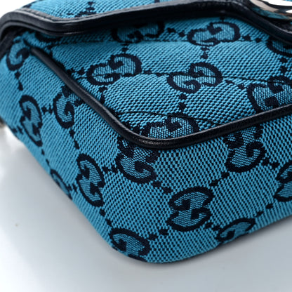 Gucci Monogram Multicolor Matelasse Diagonal Super Mini GG Marmont Shoulder Bag Light Blue 9 of 11