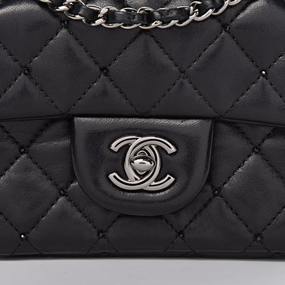 Chanel Lambskin Beaded Quilted Extra Mini Square Flap Black 10 of 15