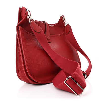 Hermes Taurillon Clemence Evelyne III PM Rouge Vif 3 of 7