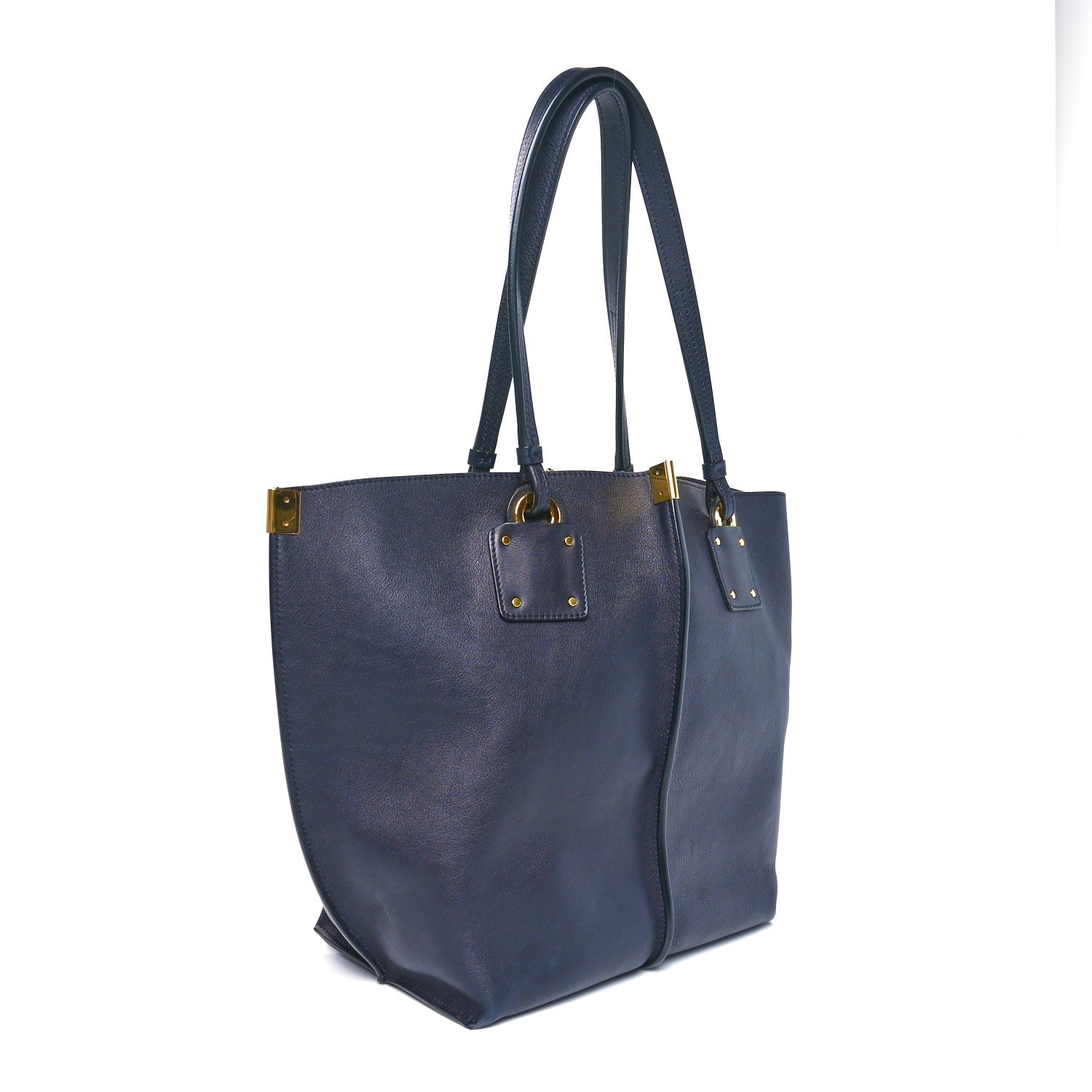 Chloe Smooth Calfskin Medium Vick Tote Full Blue 4 of 10