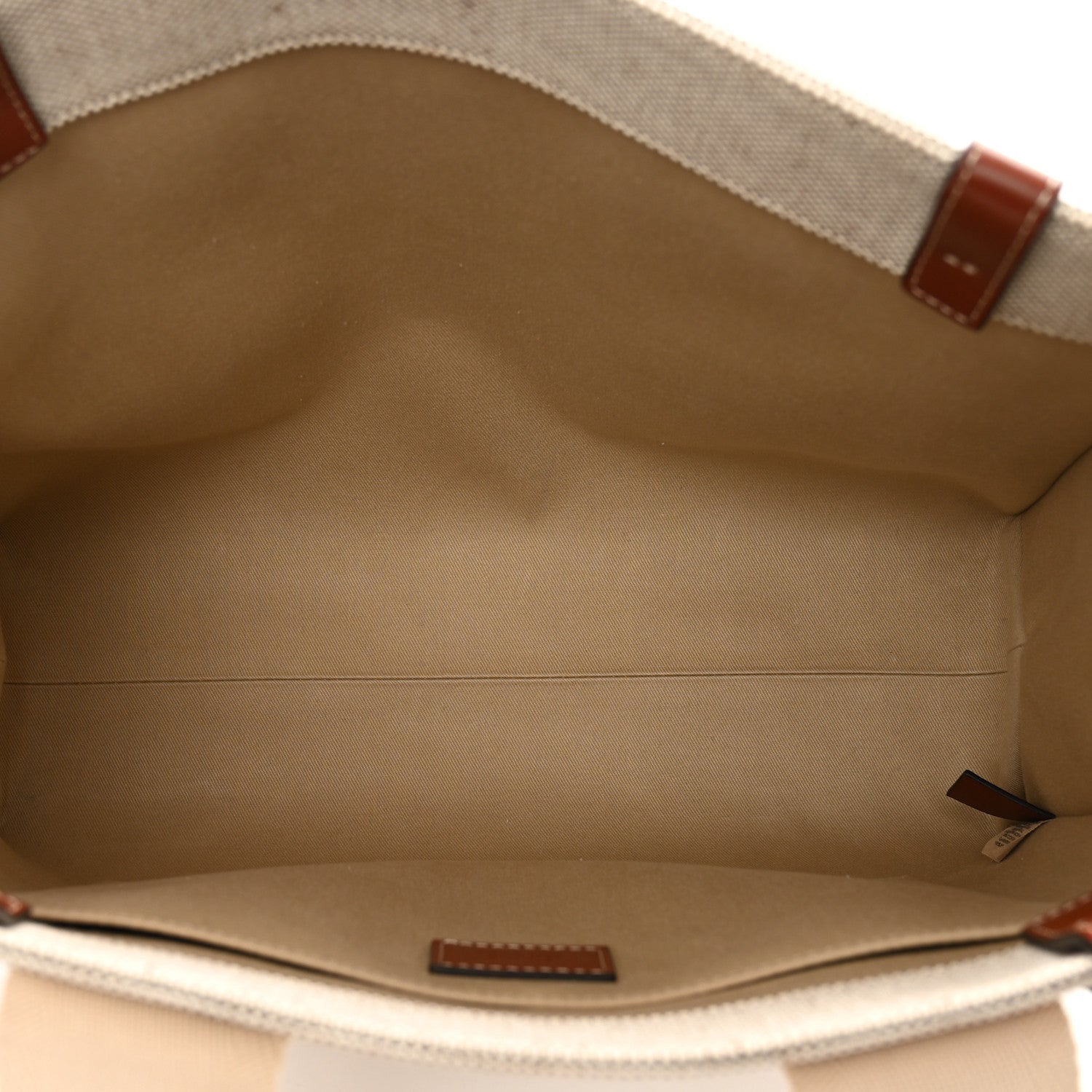 Chloe Cotton Calfskin Medium Woody Ribbon Tote White Brown 5 of 6