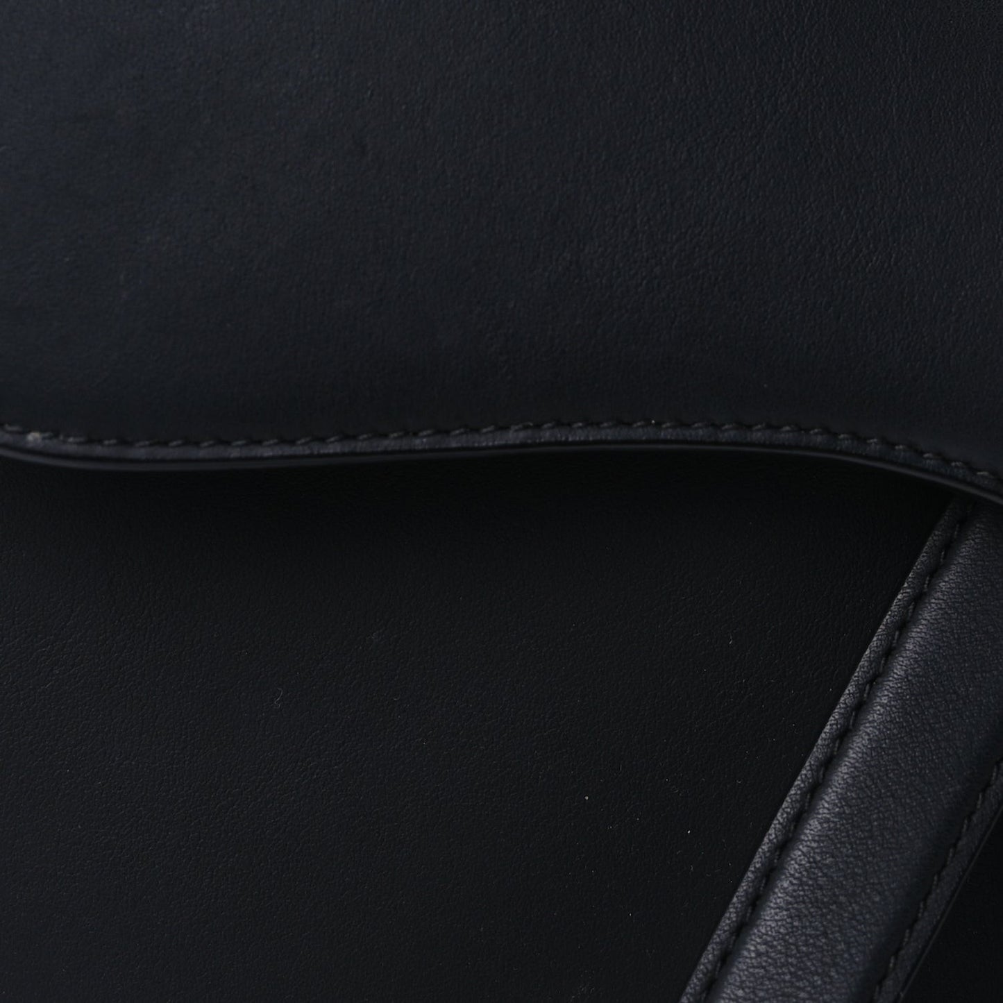 Ultra Matte Calfskin Saddle Bag With Strap  Black