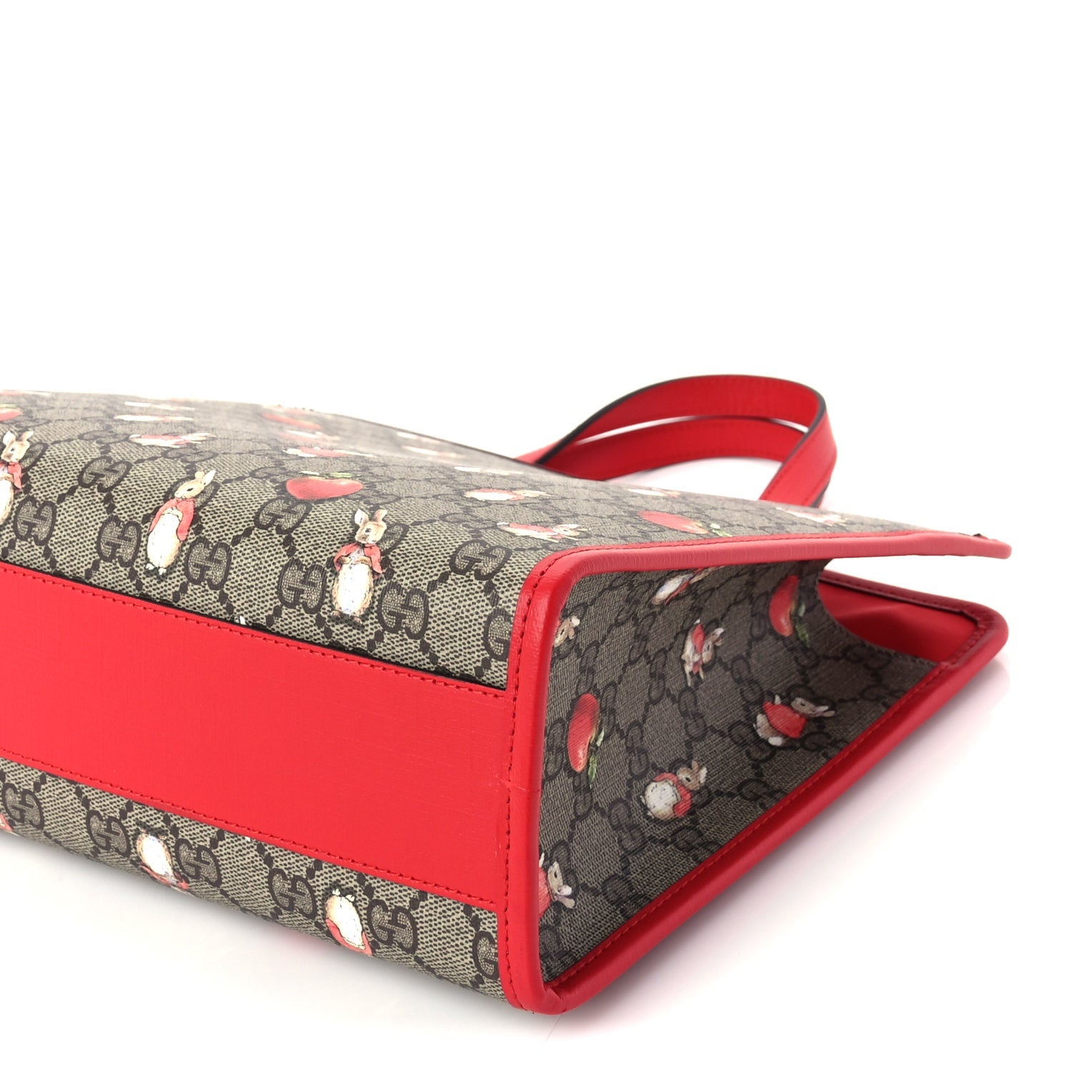 Gucci X Peter Rabbit GG Supreme Monogram Rabbit Apple Childrens Tote Beige Ebony Multicolor Bright Hibiscus 9 of 9