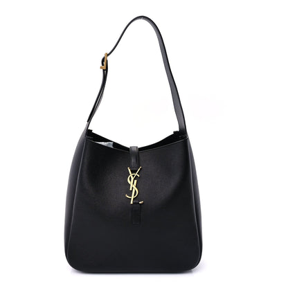 Saint Laurent Smooth Calfskin Small Le 5 A 7 Soft Hobo  Black 1 of 8