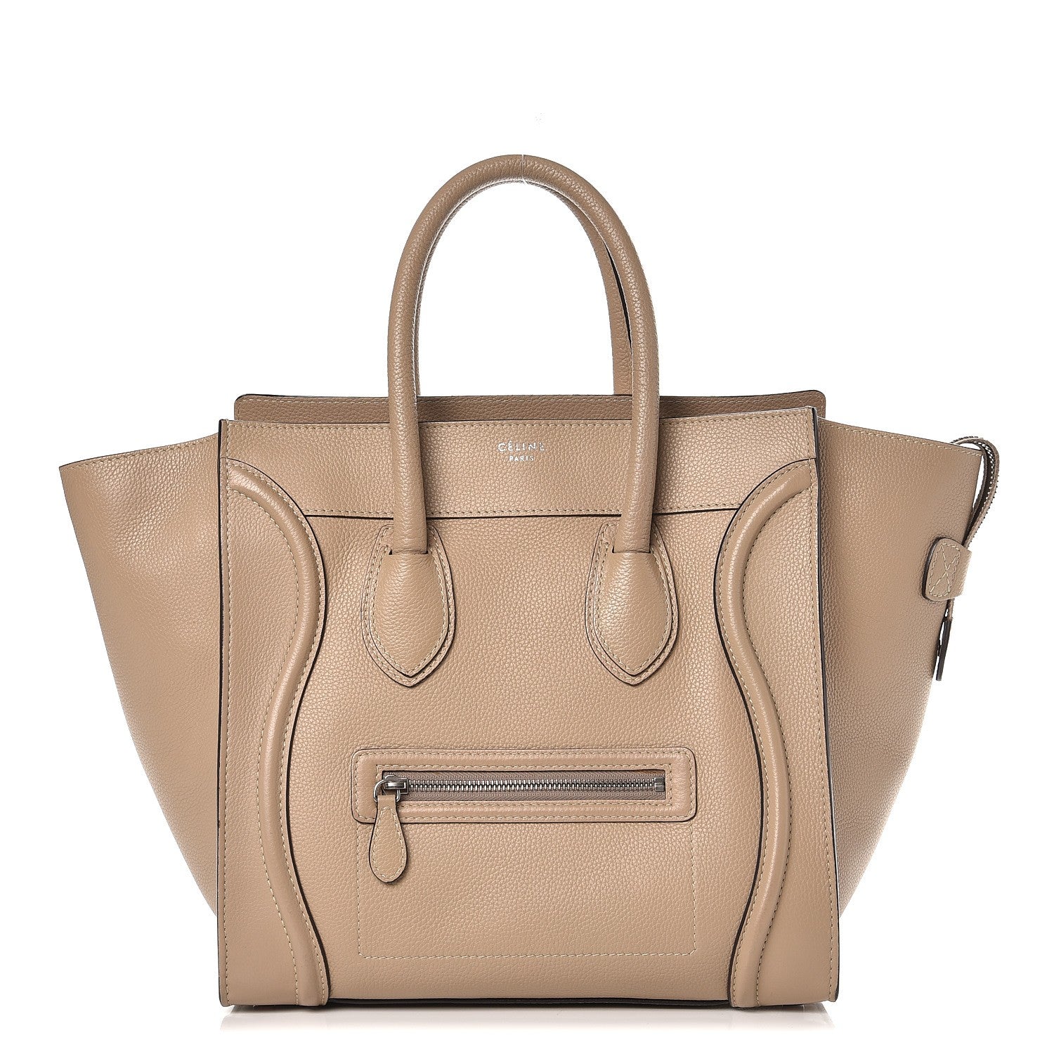 Celine Drummed Calfskin Mini Luggage Dune 1 of 10