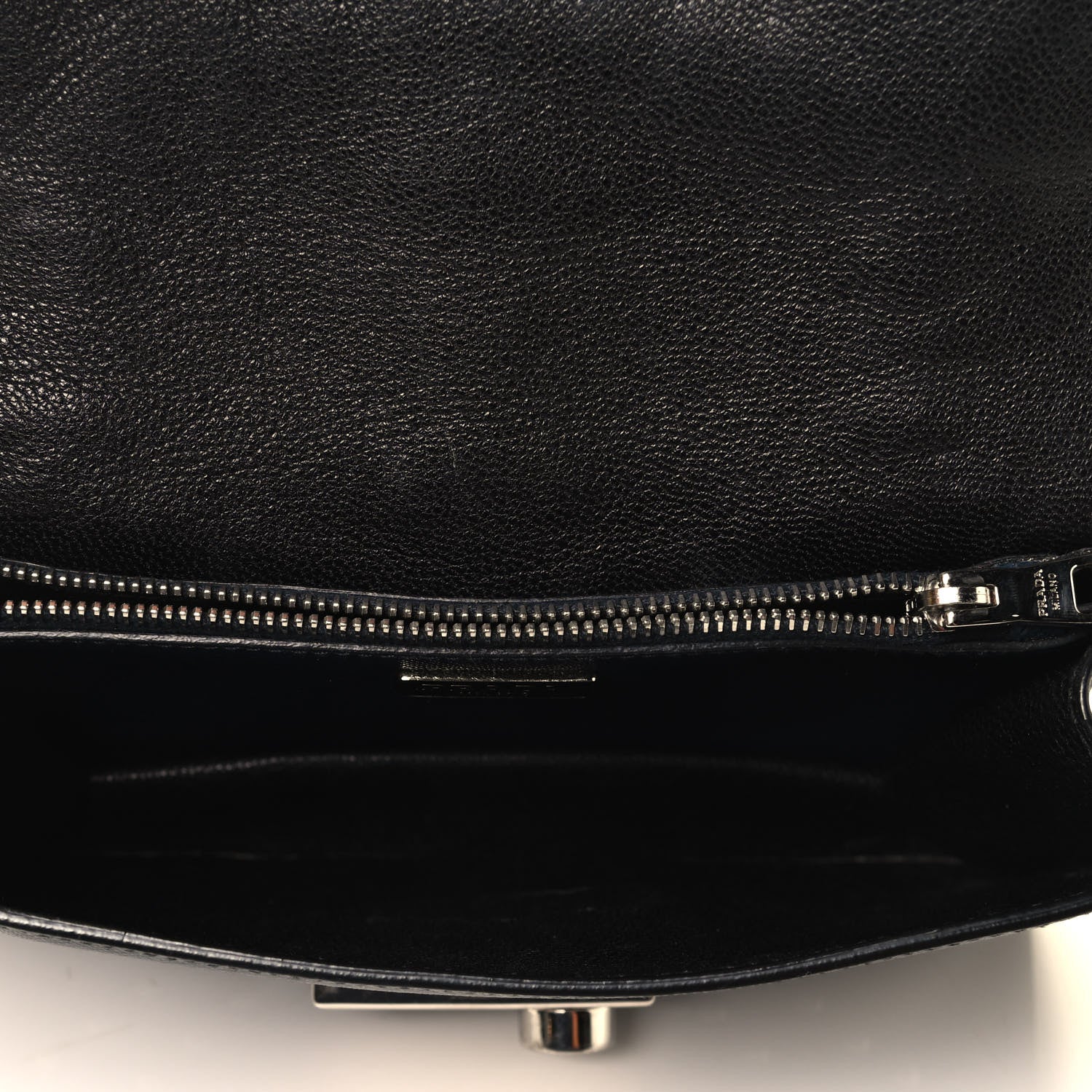 Prada Saffiano Studded Sound Bag Black Blue 4 of 4