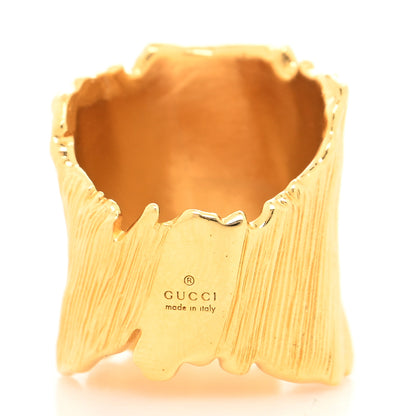 Gucci Textured Metal Interlocking G Ring S Gold 3 of 4
