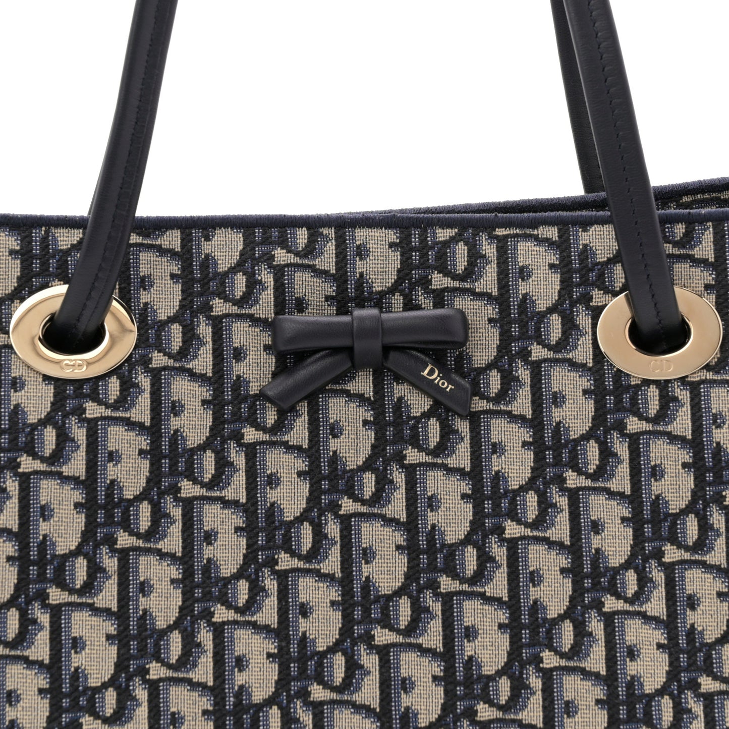Oblique Small Bow Shopping Tote Blue Multicolor