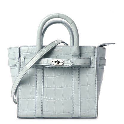 Mulberry Shiny Crocodile Embossed Micro Zipped Bayswater Blue 1 of 8