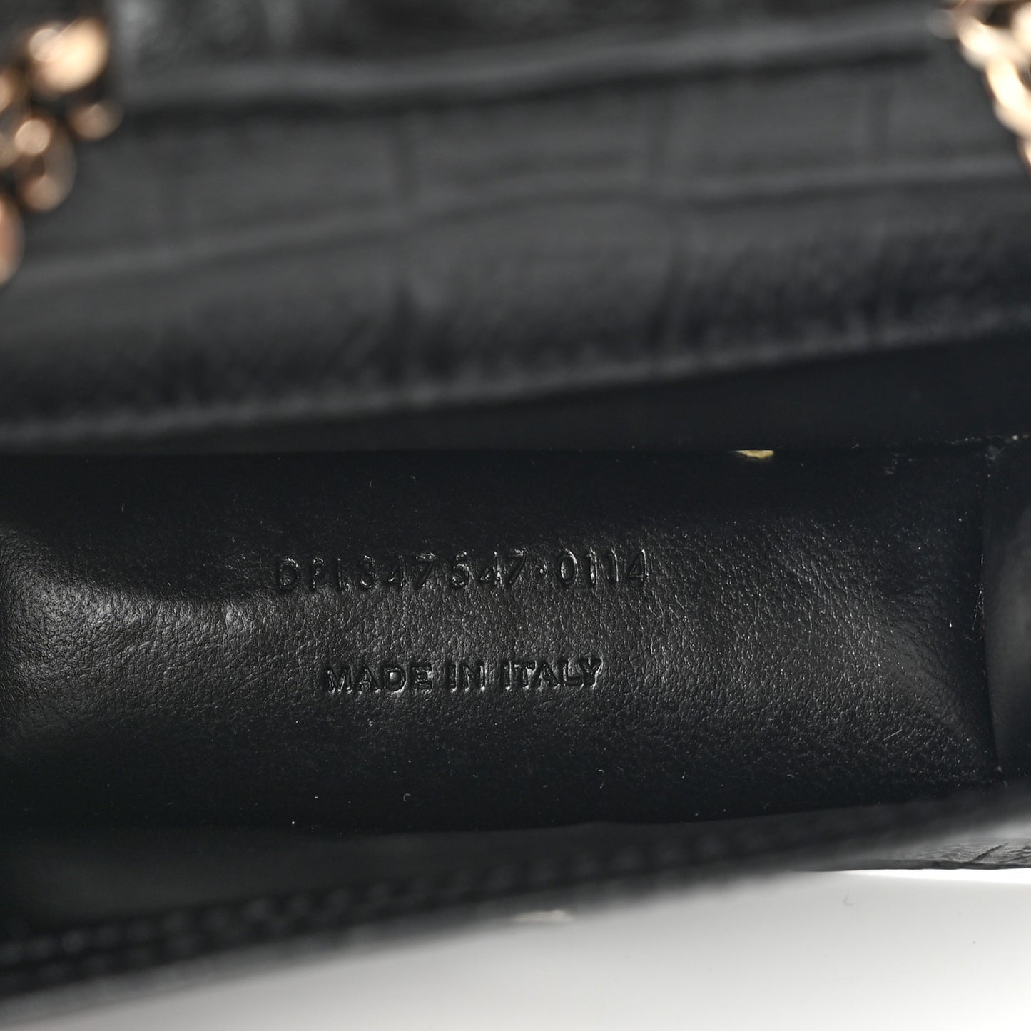 Calfskin Crocodile Embossed Monogram Candy Crossbody Black