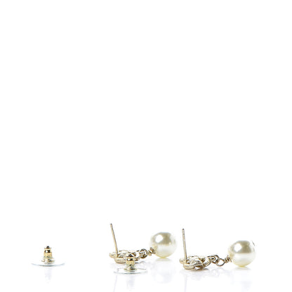 Chanel Pearl CC Drop Earrings Gold 3 of 4