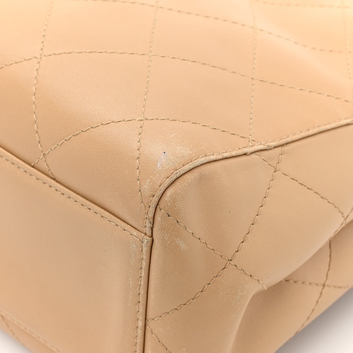 Chanel Lambskin Quilted Jumbo Single Flap Beige 17 of 18