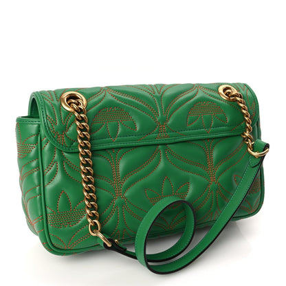 Gucci X Adidas Calfskin Matelasse Small GG Marmont Shoulder Bag Green 2 of 9