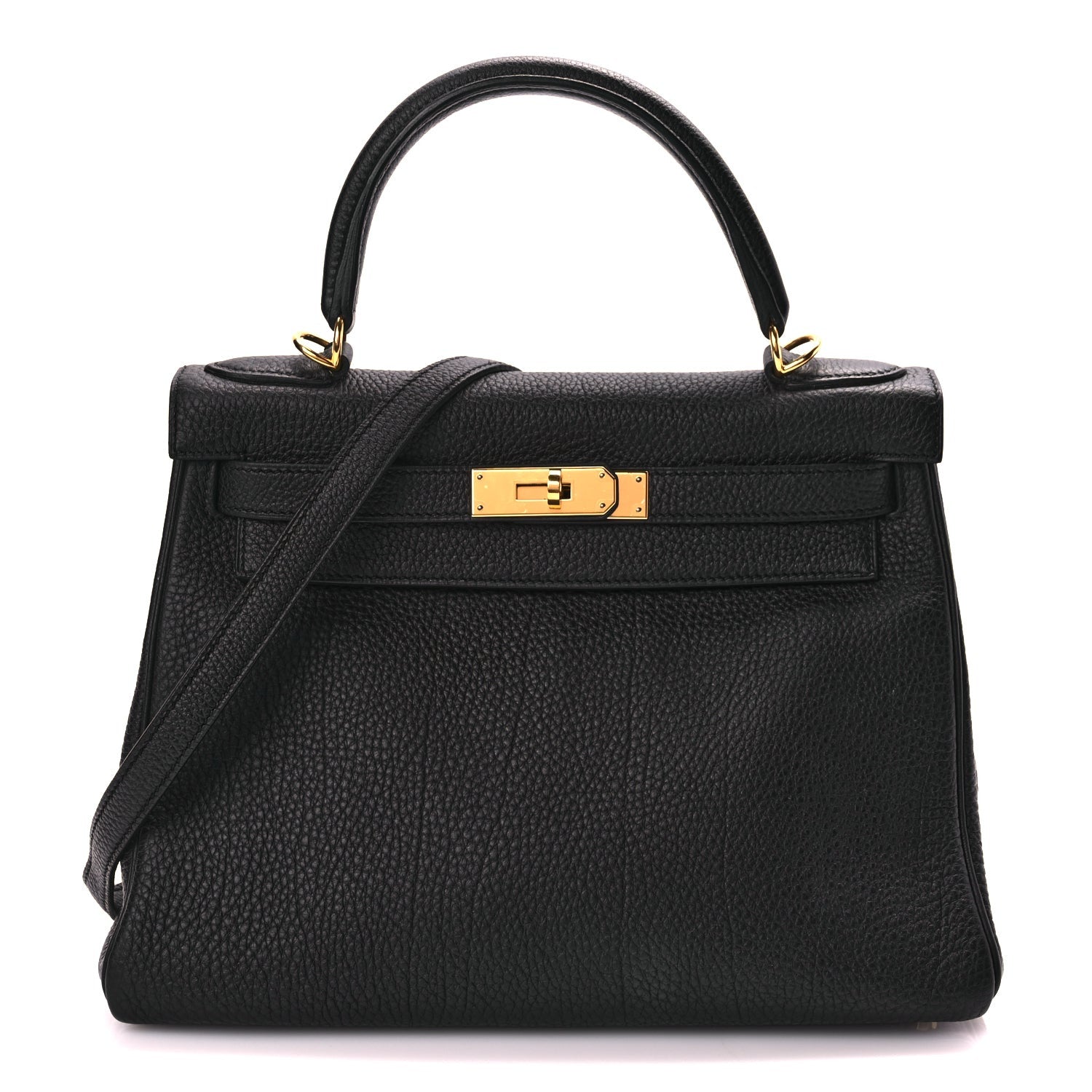 Hermes Togo Kelly Retourne 28 Black 1 of 8