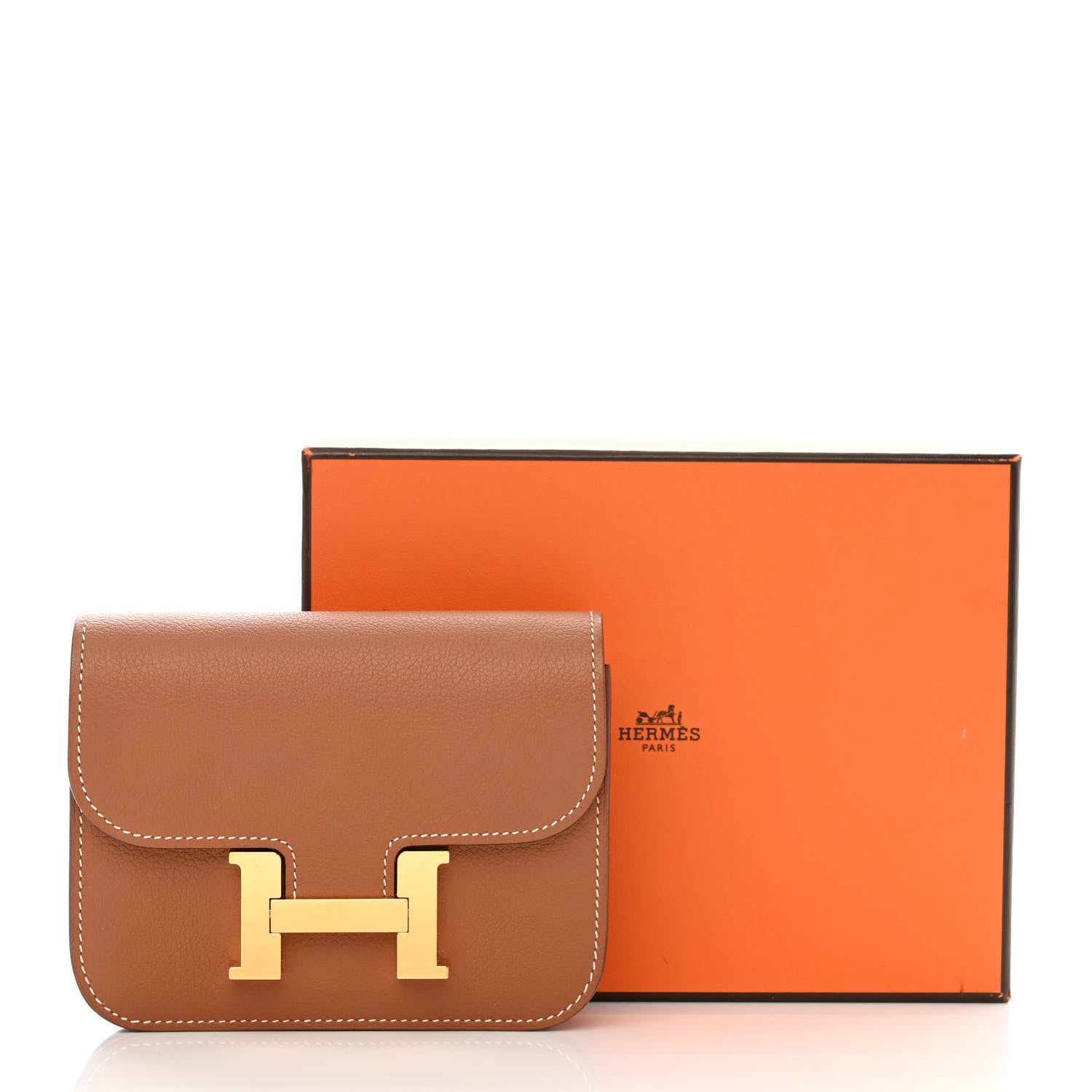 Hermes Evercolor Constance Slim Wallet Gold 18 of 18