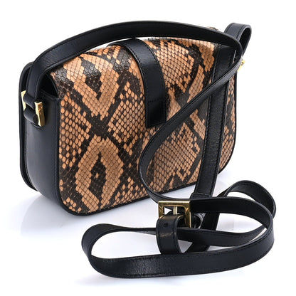 Saint Laurent Snakeskin Classic Small Monogram Universite Bag Black 2 of 7
