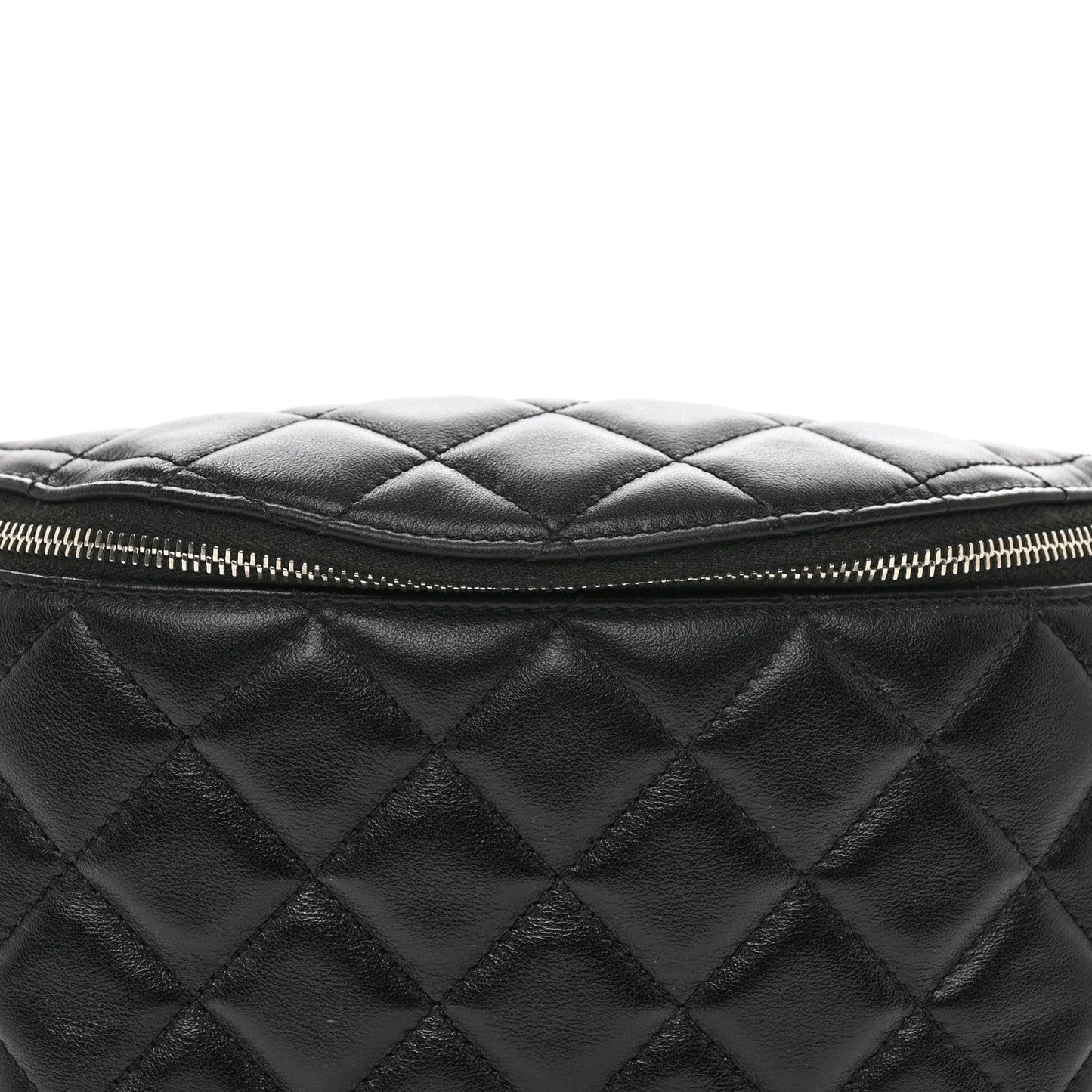 Calfskin Quilted Waist Belt Bag Black