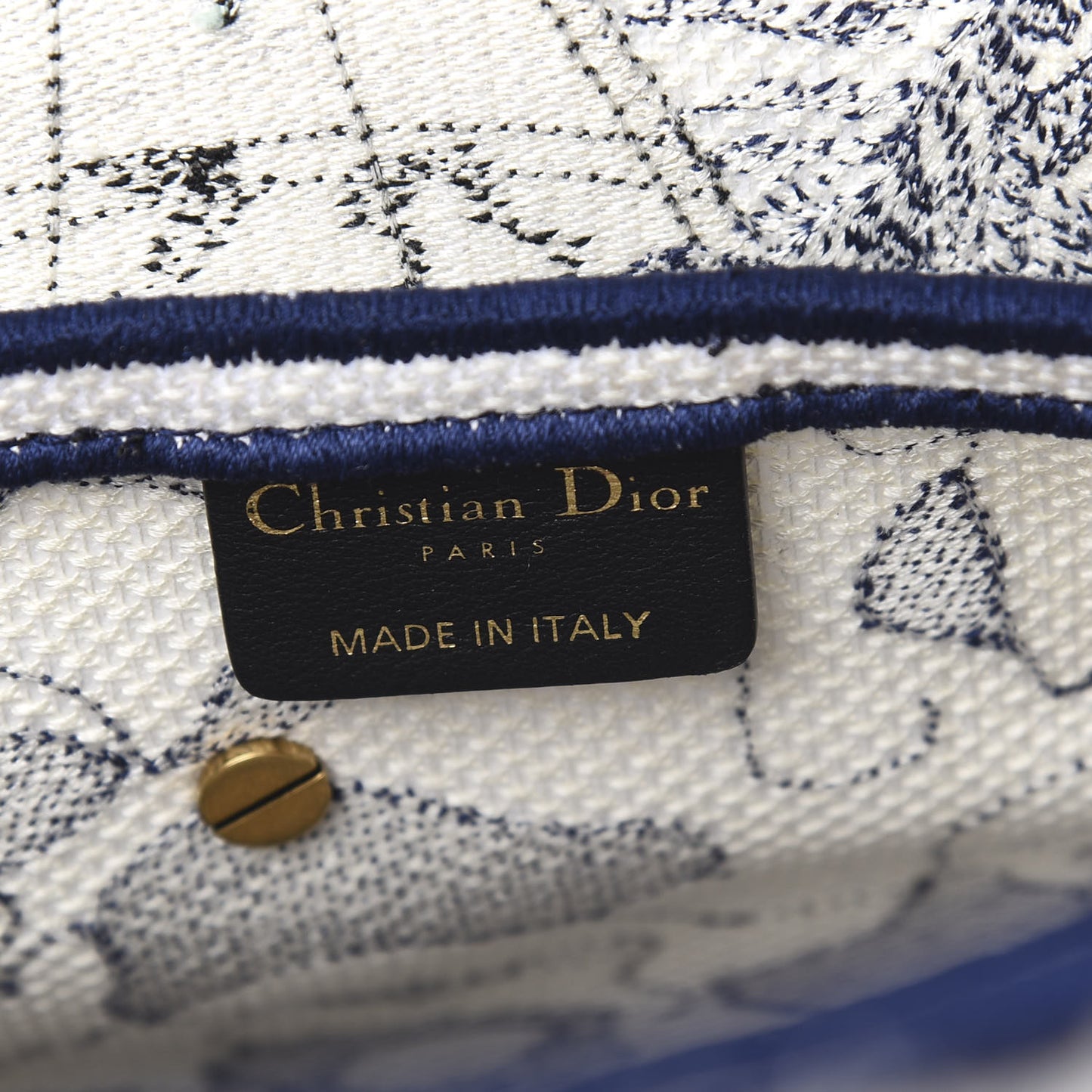 Canvas Embroidered Around the World Saddle Bag Blue