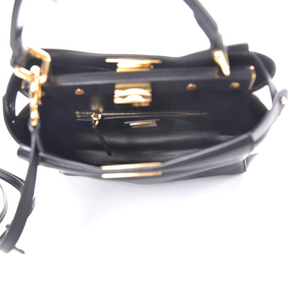 Fendi Nappa Mini Peekaboo Iconic Satchel Black 5 of 8