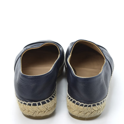 Chanel Lambskin CC Espadrilles 37 Navy Black 5 of 11
