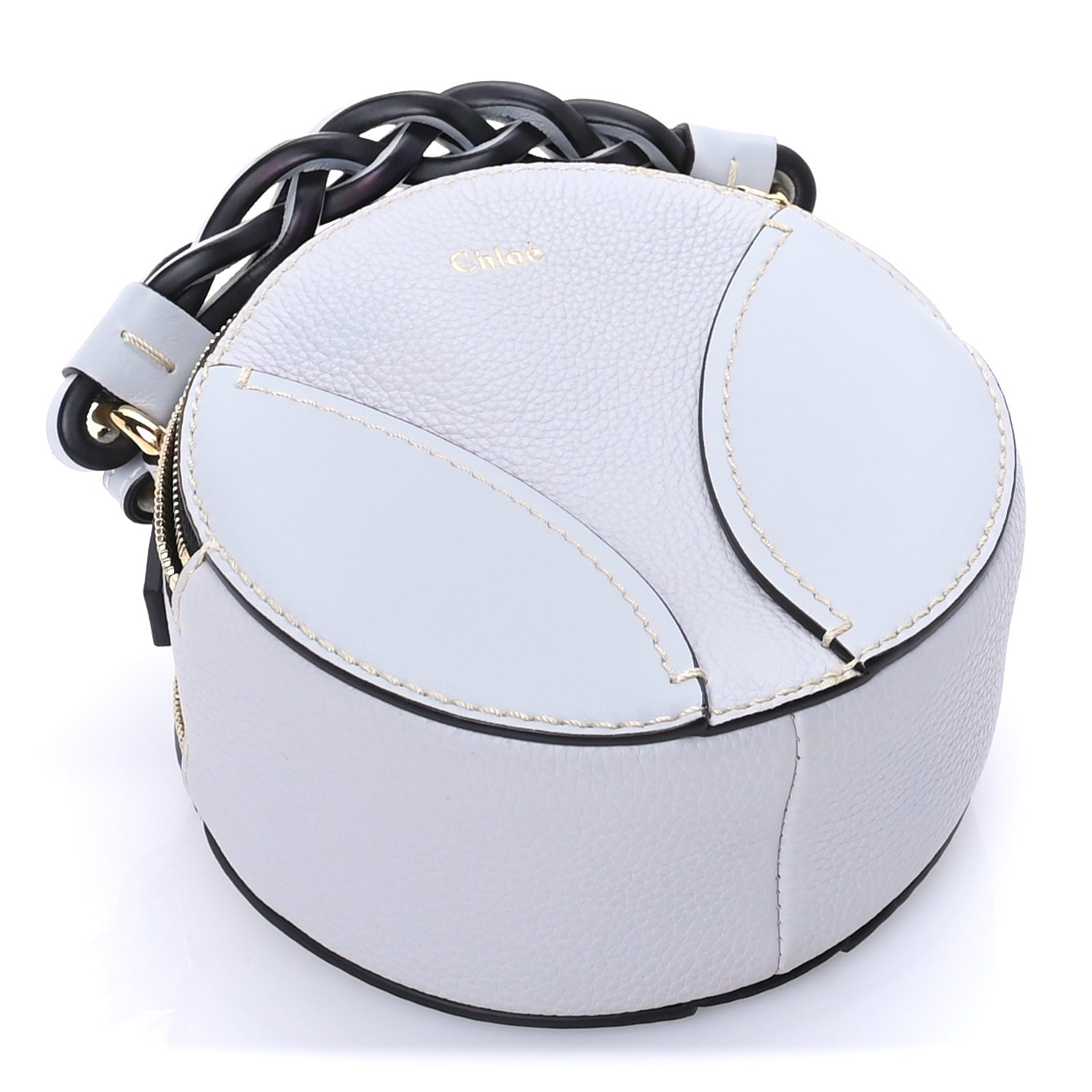 Chloe Grained Shiny Calfskin Mini Round Daria Bag Light Cloud 3 of 7