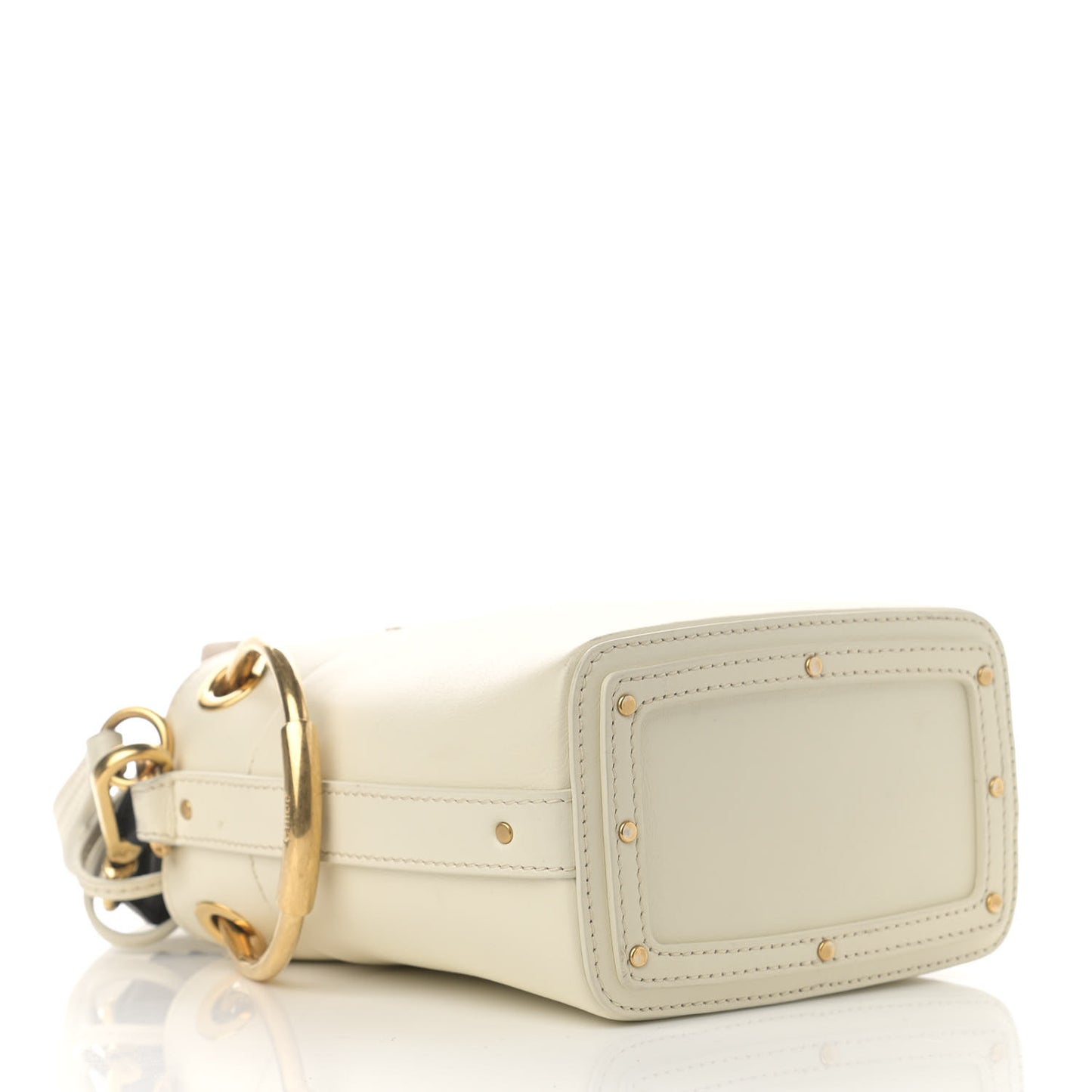 Smooth Calfskin Mini Roy Bucket Bag Natural White