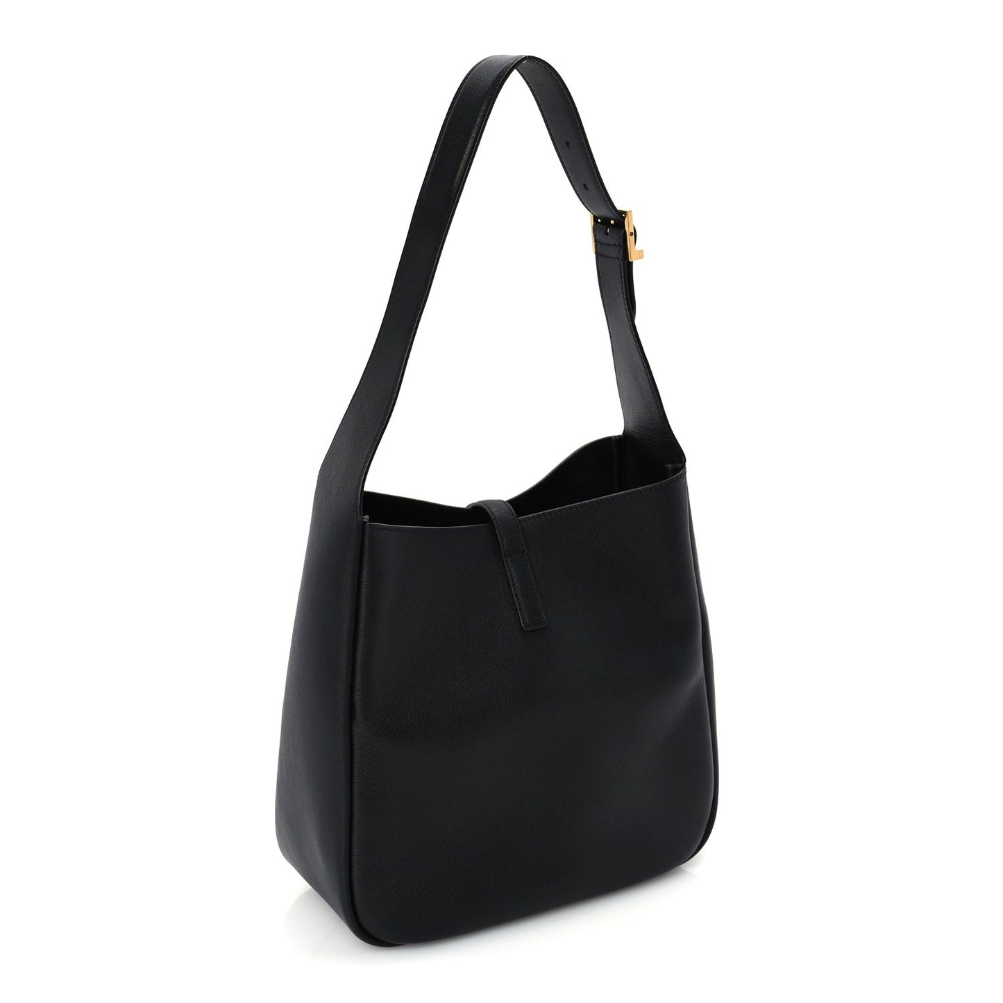 Smooth Calfskin Small Le 5 A 7 Soft Hobo  Black