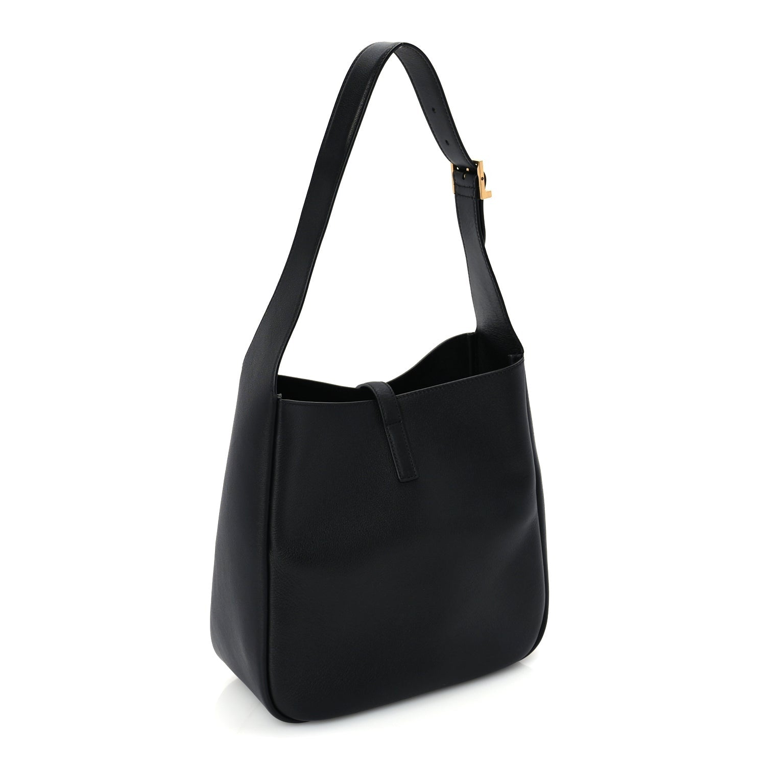 Saint Laurent Smooth Calfskin Small Le 5 A 7 Soft Hobo  Black 3 of 9