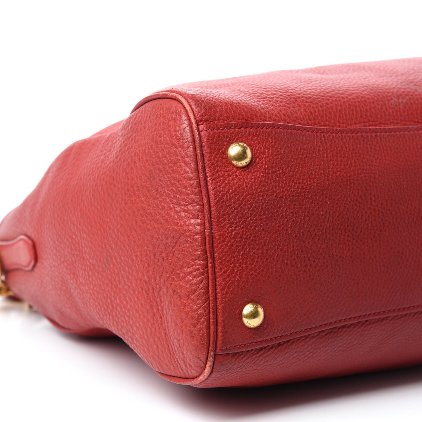 Vitello Daino Top Handle Shoulder Bag Rosso