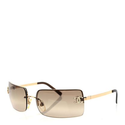 Chanel Crystal CC Logo Sunglasses 4104-B Gold 1 of 6