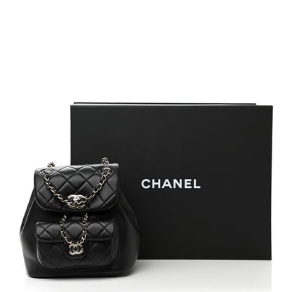 Chanel Lambskin Quilted Small Duma Drawstring Backpack Black 11 of 13