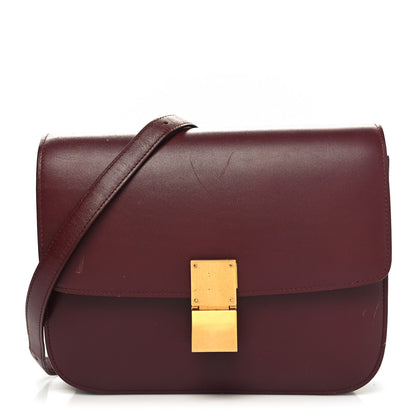 Celine Box Calfskin Medium Classic Box Flap Bag Burgundy 1 of 15