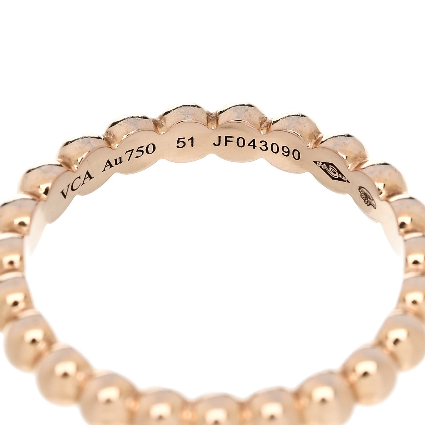 18K Rose Gold Medium Perlee Ring 51 5.75