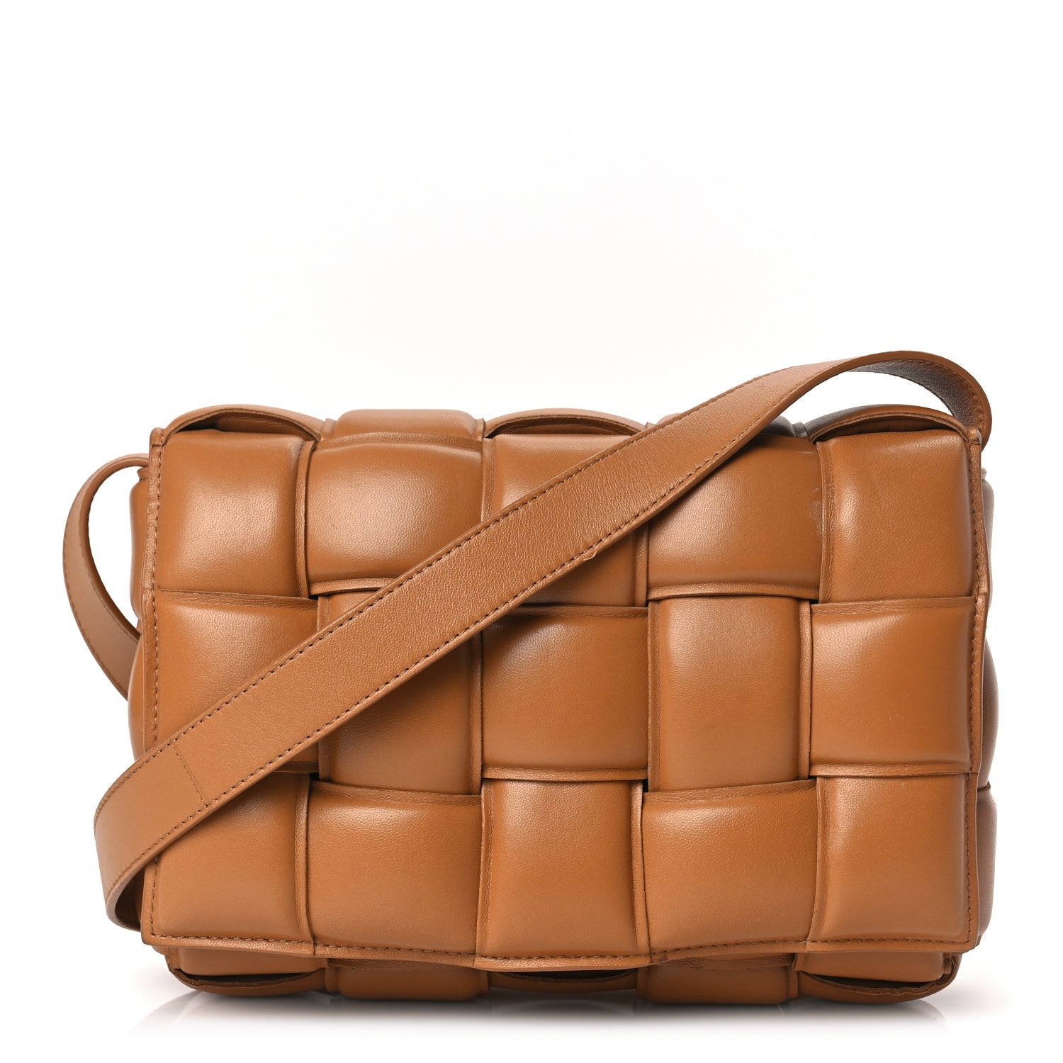 Bottega Veneta Nappa Maxi Intreccio Padded Cassette Crossbody Bag Caramel 1 of 8