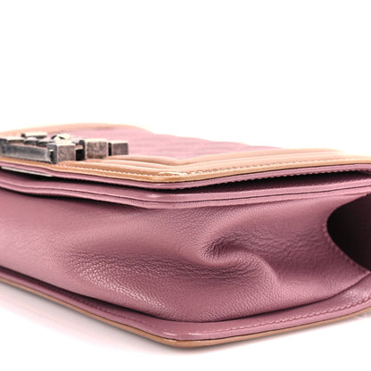 Chanel Goatskin Quilted Patent Small Duo Boy Flap Pink 9 of 9