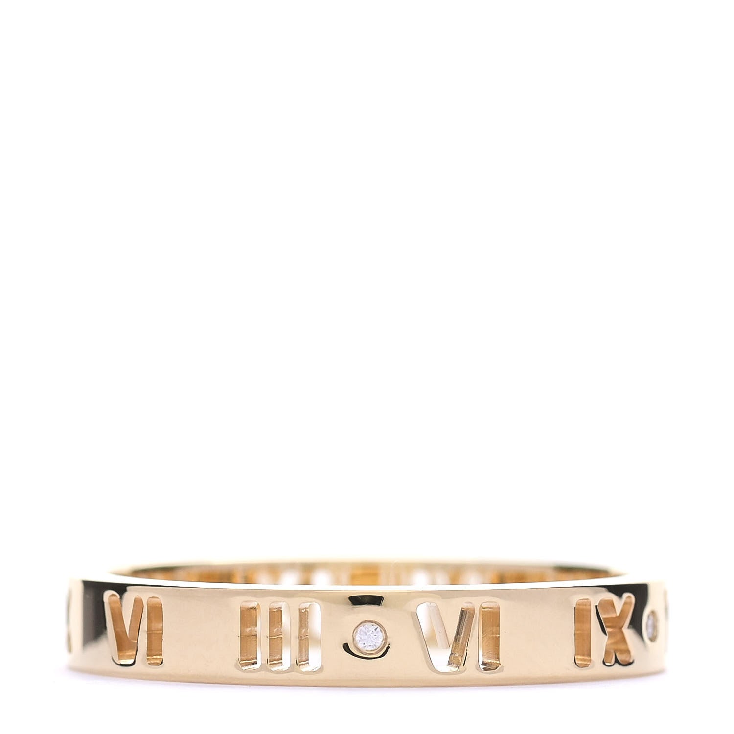 Tiffany 18K Yellow Gold Diamond Atlas Pierced Ring 61 9.75 1 of 5