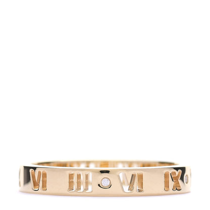 Tiffany 18K Yellow Gold Diamond Atlas Pierced Ring 61 9.75 1 of 5
