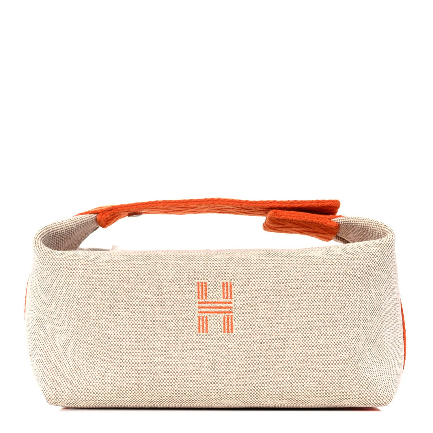 Hermes Canvas Small Bride-A-Brac Pouch Natural Orange 1 of 8