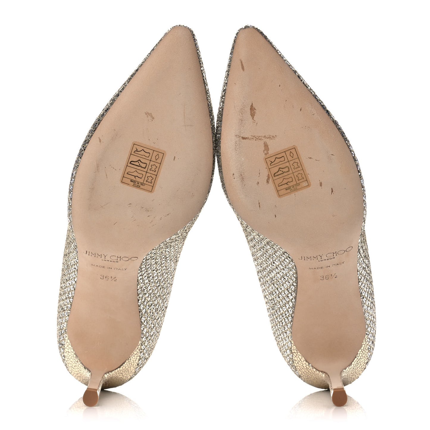 Glitter Fabric Romy 85 Pumps 36.5 Champagne