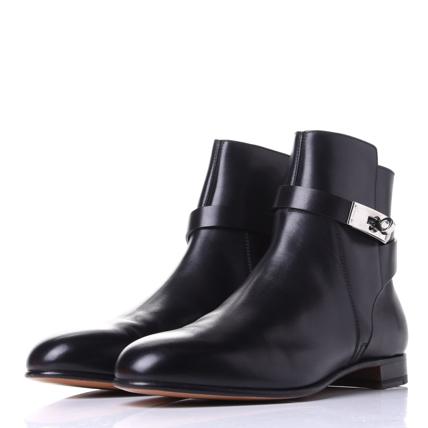 Hermes Calfskin Neo Low Boots 37.5 Black 3 of 12