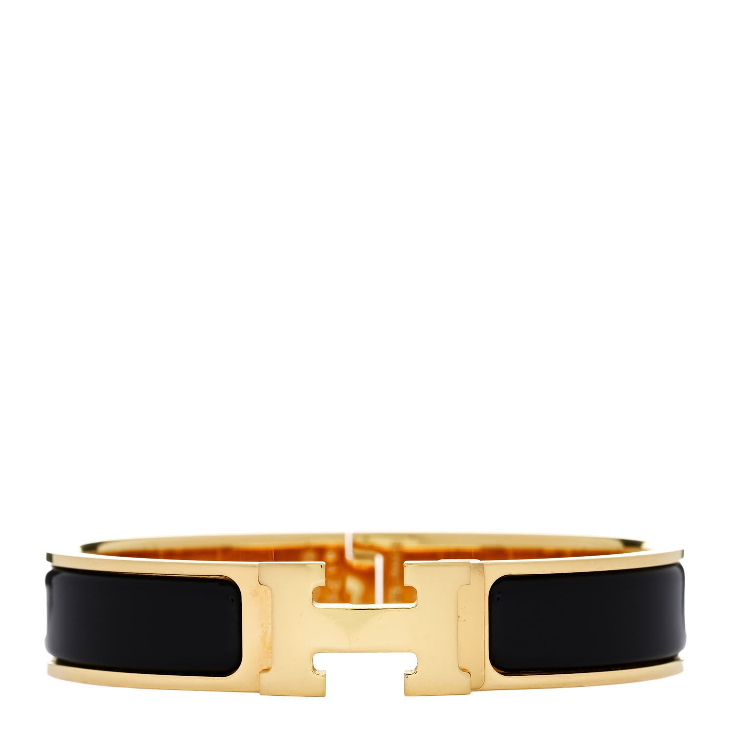 Hermes Enamel Narrow Clic Clac H Bracelet PM Black 1 of 5