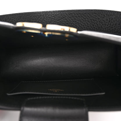 Valentino Garavani Grainy Calfskin VLogo Leather Shoulder Bag Black 5 of 9