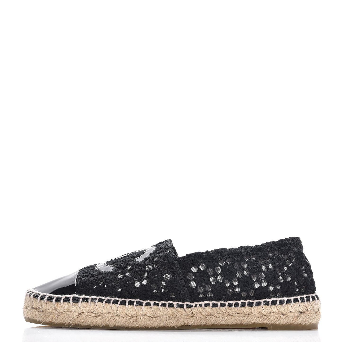 Lace Patent CC Espadrilles 39 Black